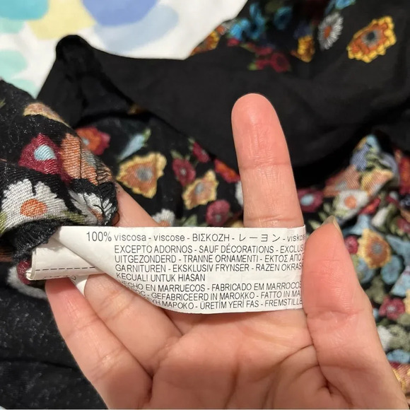 Zara babydoll floral colorful long sleeve dress Size S - Picture 13 of 13